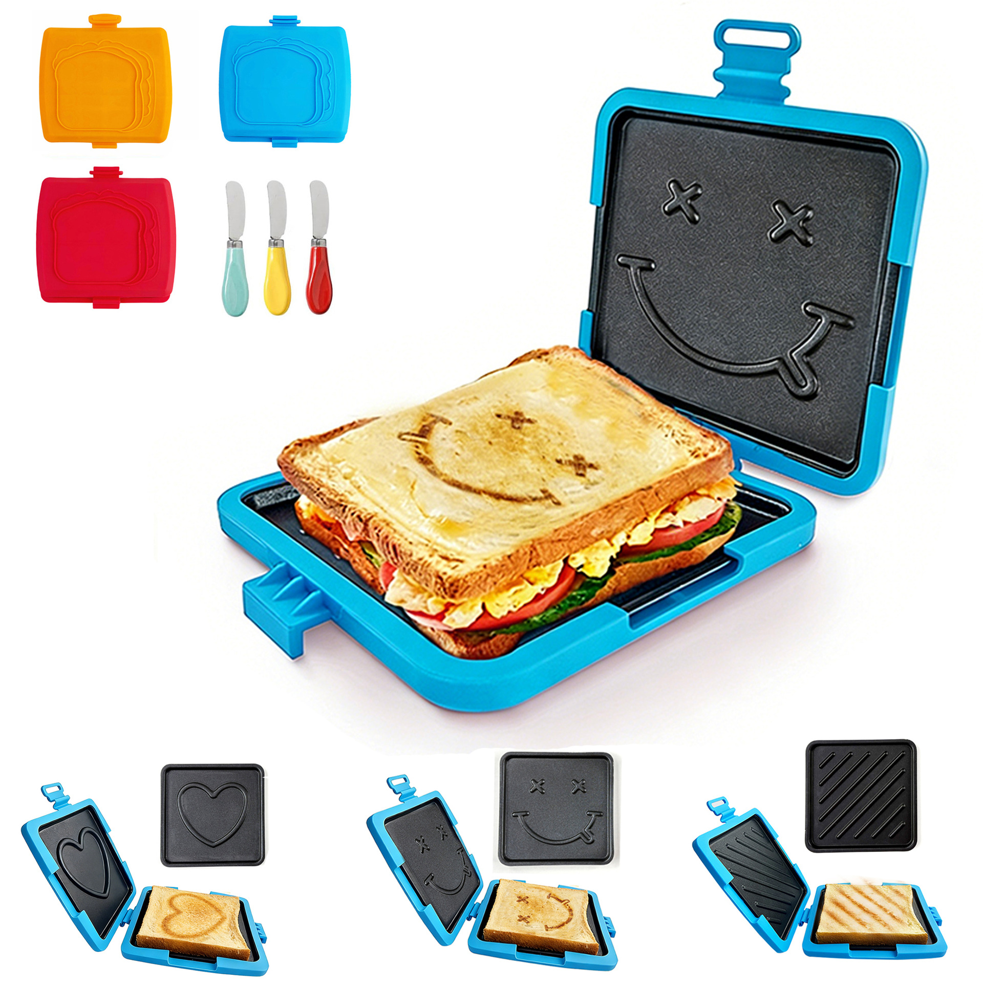 Cross-Border New Microwave Sandwich Baking Pan Can Be Placed in the Oven Sandwich Maker Bread Maker Ready Stock