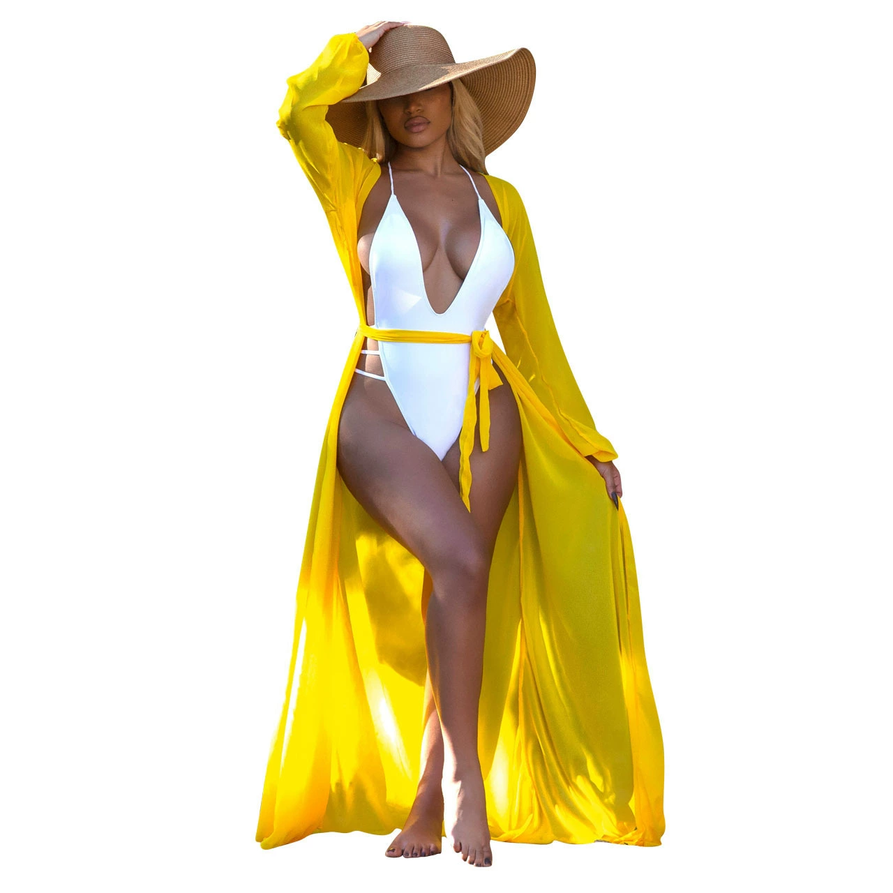 YD1020 European and American women's clothing Amazon new multi -color candy -colored ultra -girar sunscreen shirt beach clothes