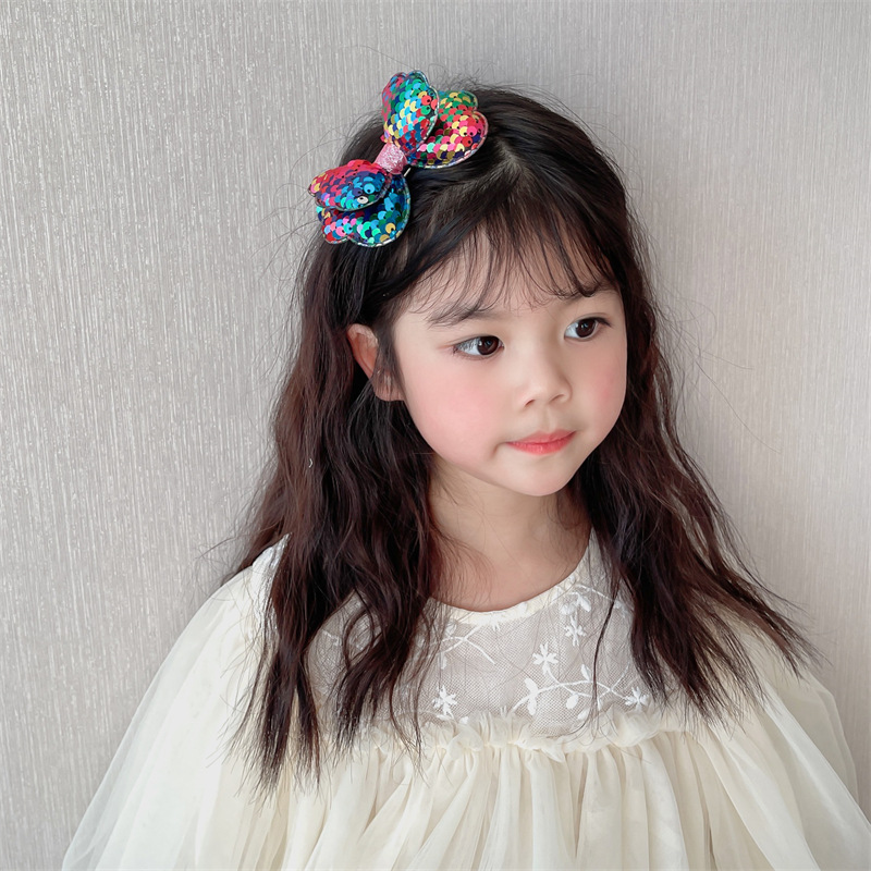 Double Sequin Bow Tie Barrette