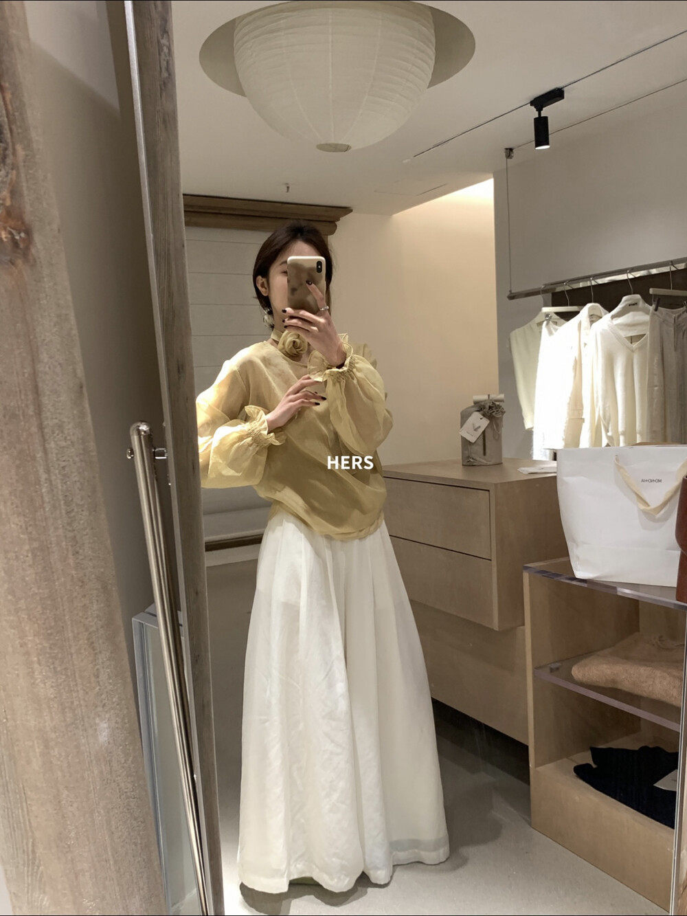 Quần culottes nữ ống rộng cạp cao thun lưng dáng suông phong cách Nhật — Thẻ hồng, màu trắng chi tiết 14