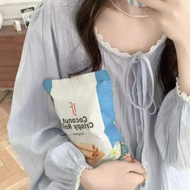 秋季网红ins风花边蕾丝圆领开衫家居服少女睡衣长袖套装