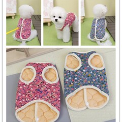 宠物服装小型犬狗衣服猫咪秋冬保暖舒适新款批发25碎花棉背心