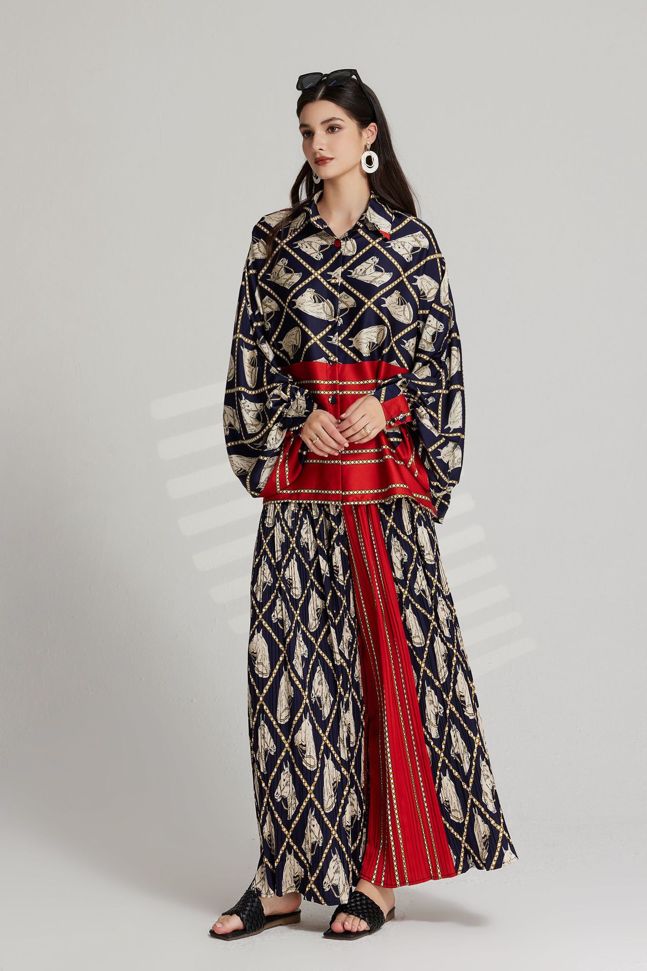 560g Weight Long Sleeve Sleeve Length Polyester Fabric Type Pant Co-ord Set Sets Type 2 Pieces Set Quantity Holiday, Street Occasion Turndown Neckline Loose Fit Type Printing, Flower Pattern Summer, Spring, Autumn Season Women's Gender Elegant, Basic Style Holiday Street Women's Elegant Basic Printing Flower Polyester Pant Co-ord Set Pants Sets 1