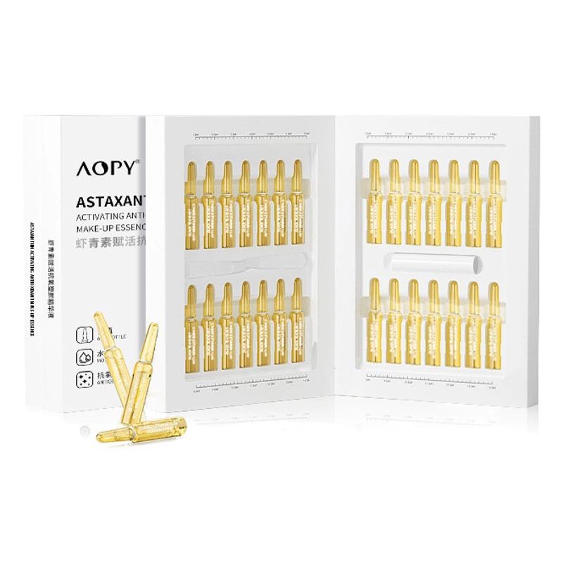 AOPY Набор эссенций астаксантина 28 Бутылка с антиокислительным раствором для регидратации воды против морщин, наполненная второй эссенцией для метания