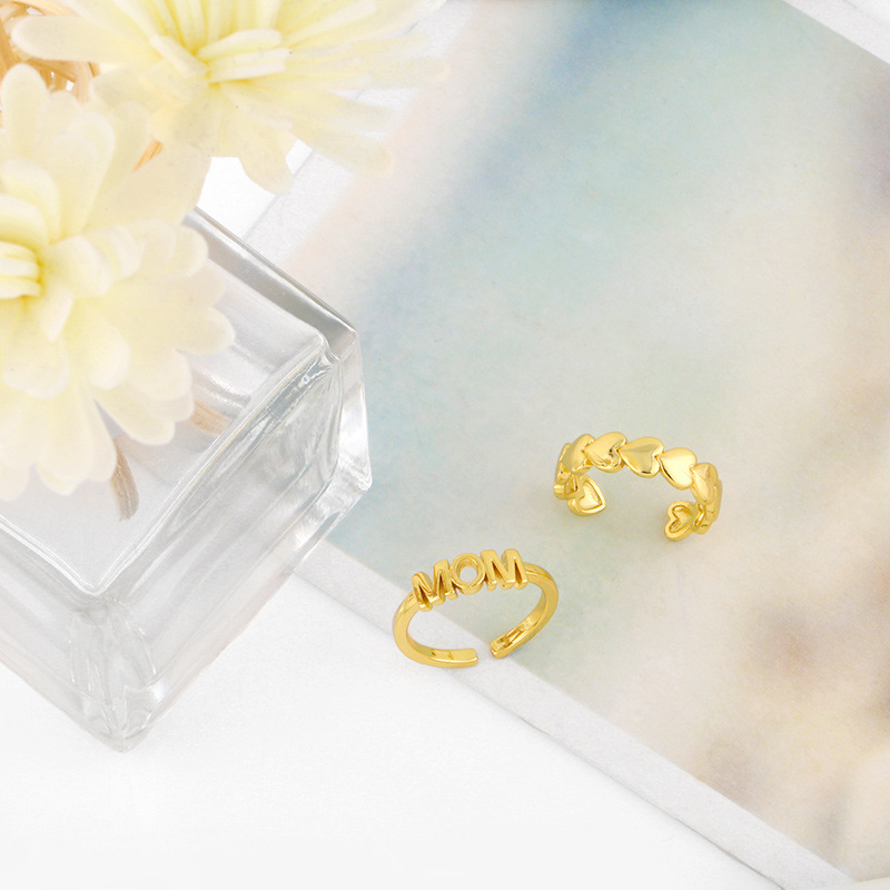 simple glossy letter ring