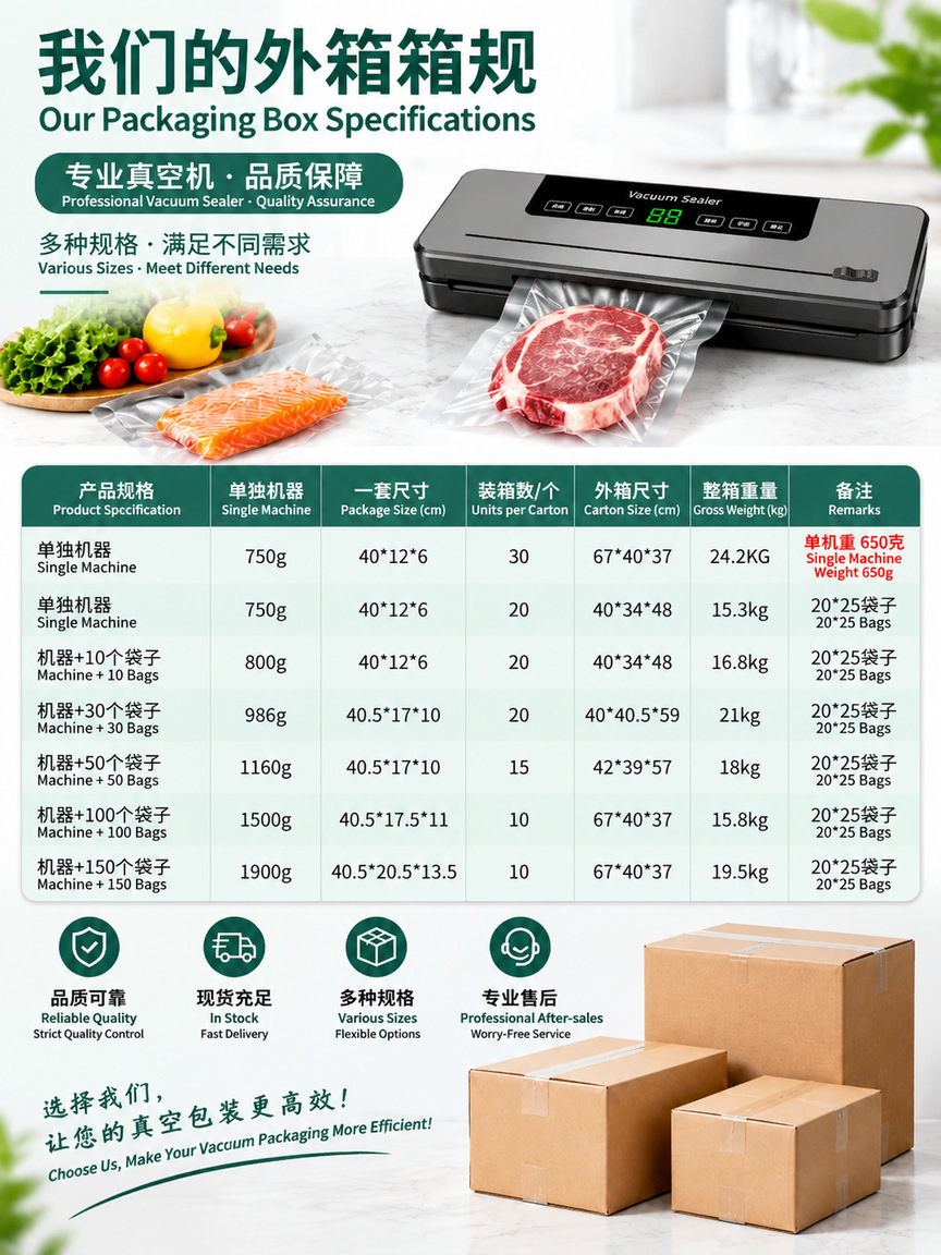 Vacuum sealer fully automatic food packaging dry and wet use