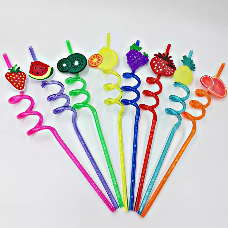 Pajitas creativas para niños de moda, pajitas en forma de fruta, pajitas lavables y reutilizables, pajitas térmicas transfronterizas