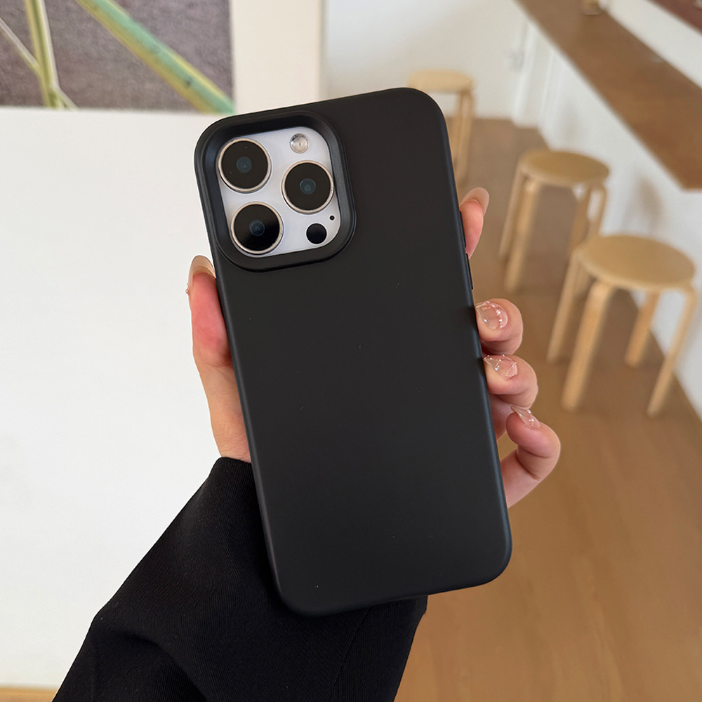 Funda protectora de silicona anticaídas para iPhone 15 Pro, 13 y 17, de color puro y tacto piel, estilo simple, todo incluido.