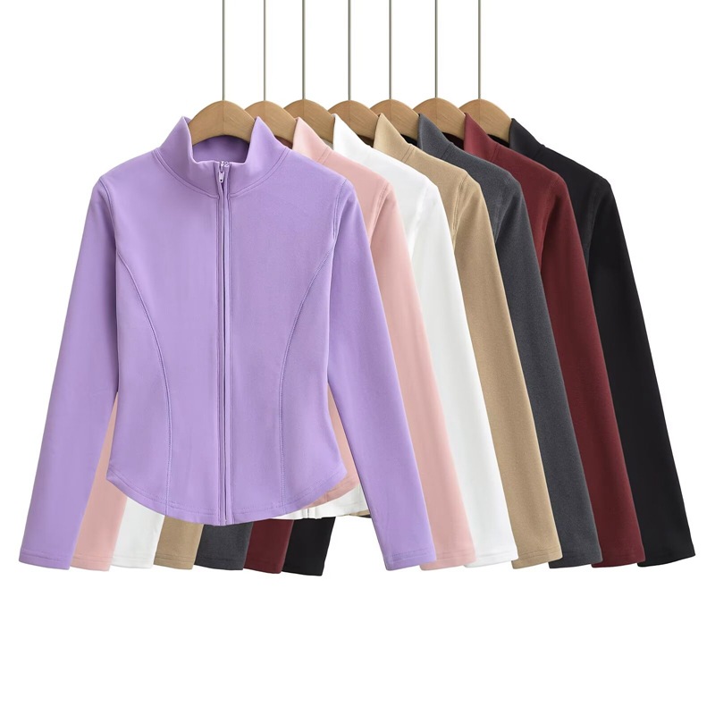 Retro autumn fitted long-sleeve with zipper