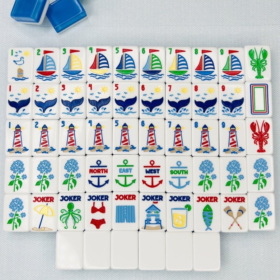 American-Style Mahjong Tiles Can Be Ordered with Special Designs of Marine Life Patterns for Entertainment and as Gifts