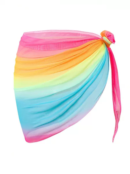 25 New Models of Cross-Border European and American Vacation Loose Casual Vacation Bikinis Beach Mesh Aprons Gradient Color