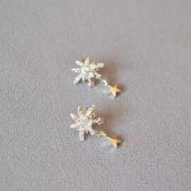 通勤简约雪花锆石星星闪钻日常气质925银针日韩小众设计耳钉耳饰
