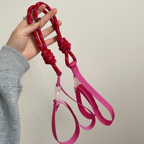 Japanese DIY black and white nylon strap tote canvas durable simple strap rope handbag round rope