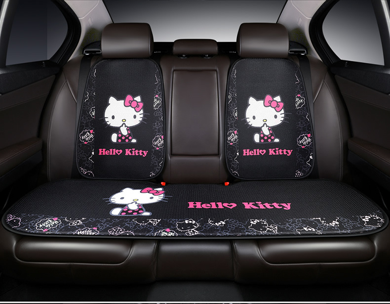 kitty cartoon car cushion single piece three-piece set goddess Four Seasons universal small waist summer car cushion Main driving