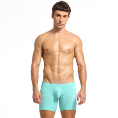 Seobean Men's Extended Length Ice Silk Solid Color Non-Irritating Leg Short Breathable Men's Underpants Manufacturer Shipping
