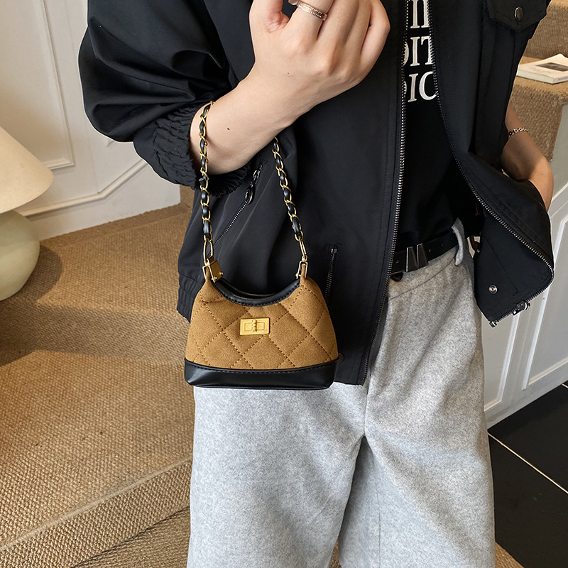 2025 nuevo bolso de moda para niños esmerilado cadenas de moda para niños y niñas bolso de hombro de diamante mini bloqueo cuadrado bolso de bebé