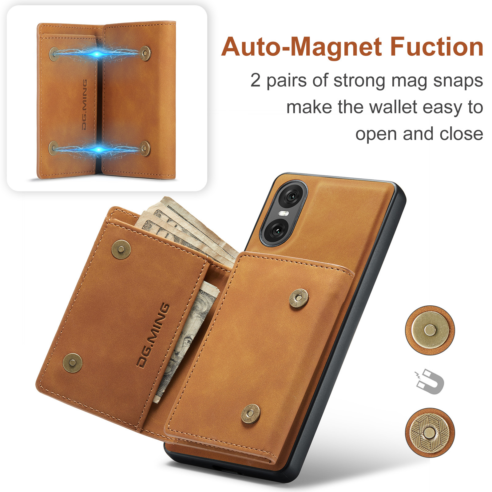 M1 for Sony Xperia 10 VI Protective Case Xperia 1VI Magnetic Split Wallet Phone Case 2024_voghion.com