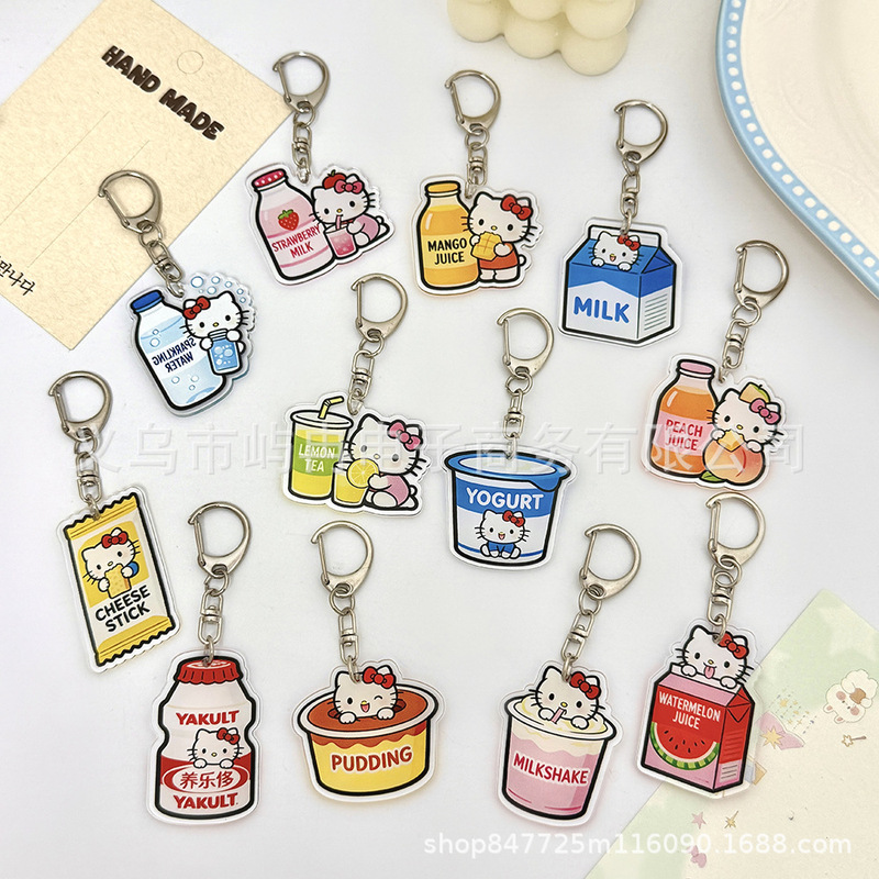 Cute and Creative Acrylic Kt Cat Keychain, Girly Bag Accessory, Sweet Kt Key Pendant Cute and Creative Acrylic Kt Cat Keychain, Girly Bag Accessory, Sweet Kt Key Pendant