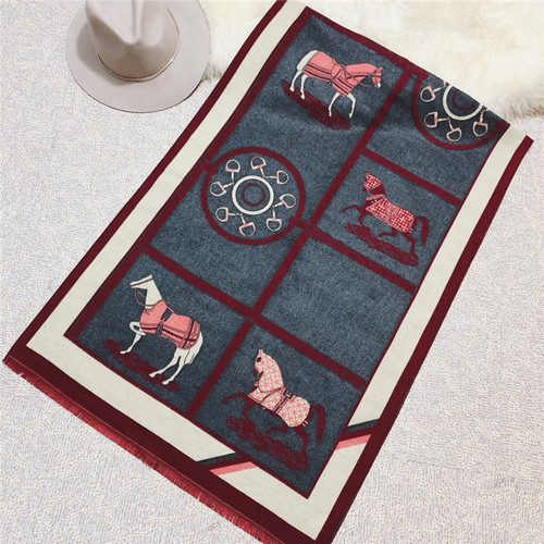 Winter gift European and American carriage scarf, cashmere blend thickened and warm, two-purpose shawl for women, drop shipping