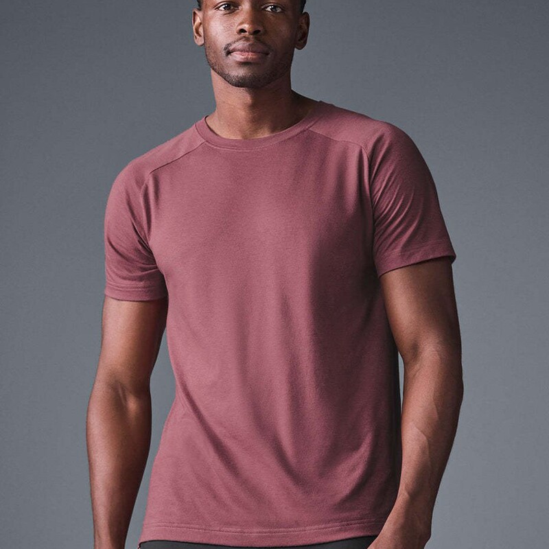 European and American Cross-border New Fashion Fitness American Sports Solid Color Round Neck Advanced Texture T-shirt Elastic Quick-drying European and American Cross-border New Fashion Fitness American Sports Solid Color Round Neck Advanced Texture T-shirt Elastic Quick-drying