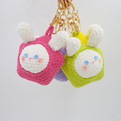 卡通星兔手工編織掛件 織女絨線鈎織小掛件絨線玩偶成品