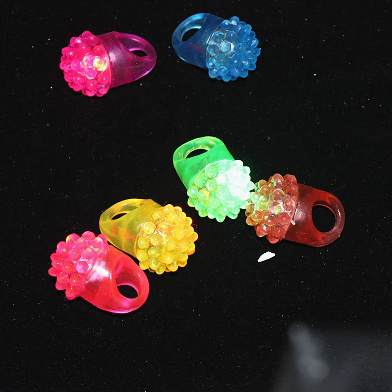 Strawberry, fluorescence ring, flashing toy from soft rubber, for import