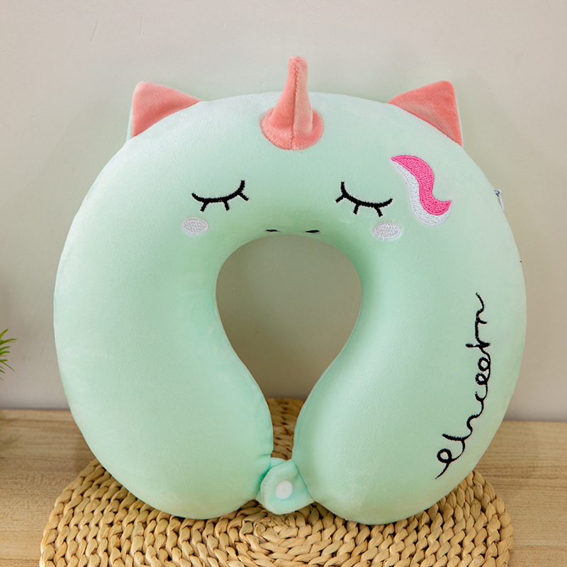 Almohada en forma de U de negocios, almohada para el almuerzo de oficina, viaje de negocios, almohada para el cuello de rebote lento, almohada en forma de U de espuma con memoria de joroba