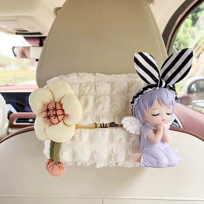 Box Car Use, Car tissue box/set - puff-tissue-box-custard-sunflower-black-and-white-striped-purple-anne