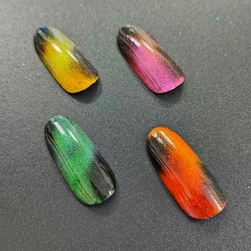 高色浓9D立体进口磁性变色龙珠光粉变色猫眼粉星空彩墨镜粉10克