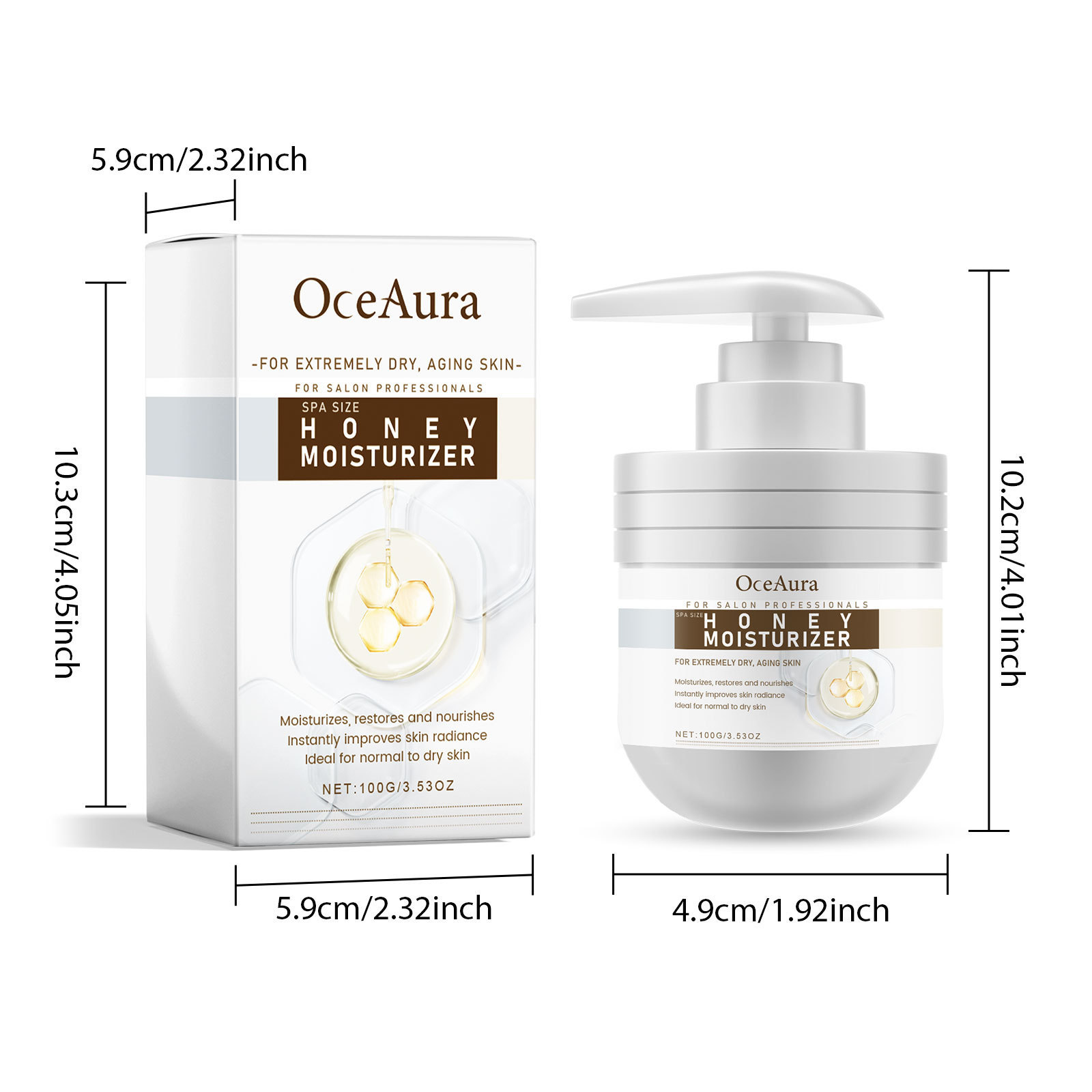 Crème hydratante pour le corps au miel, hydratante et brillante pour une peau lisse et délicate_voghion.com