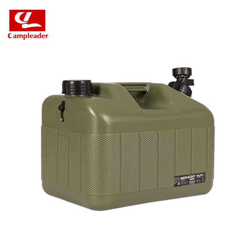 户外储水桶饮水车载自驾旅游野营手提带龙头储水器军绿色10L方桶