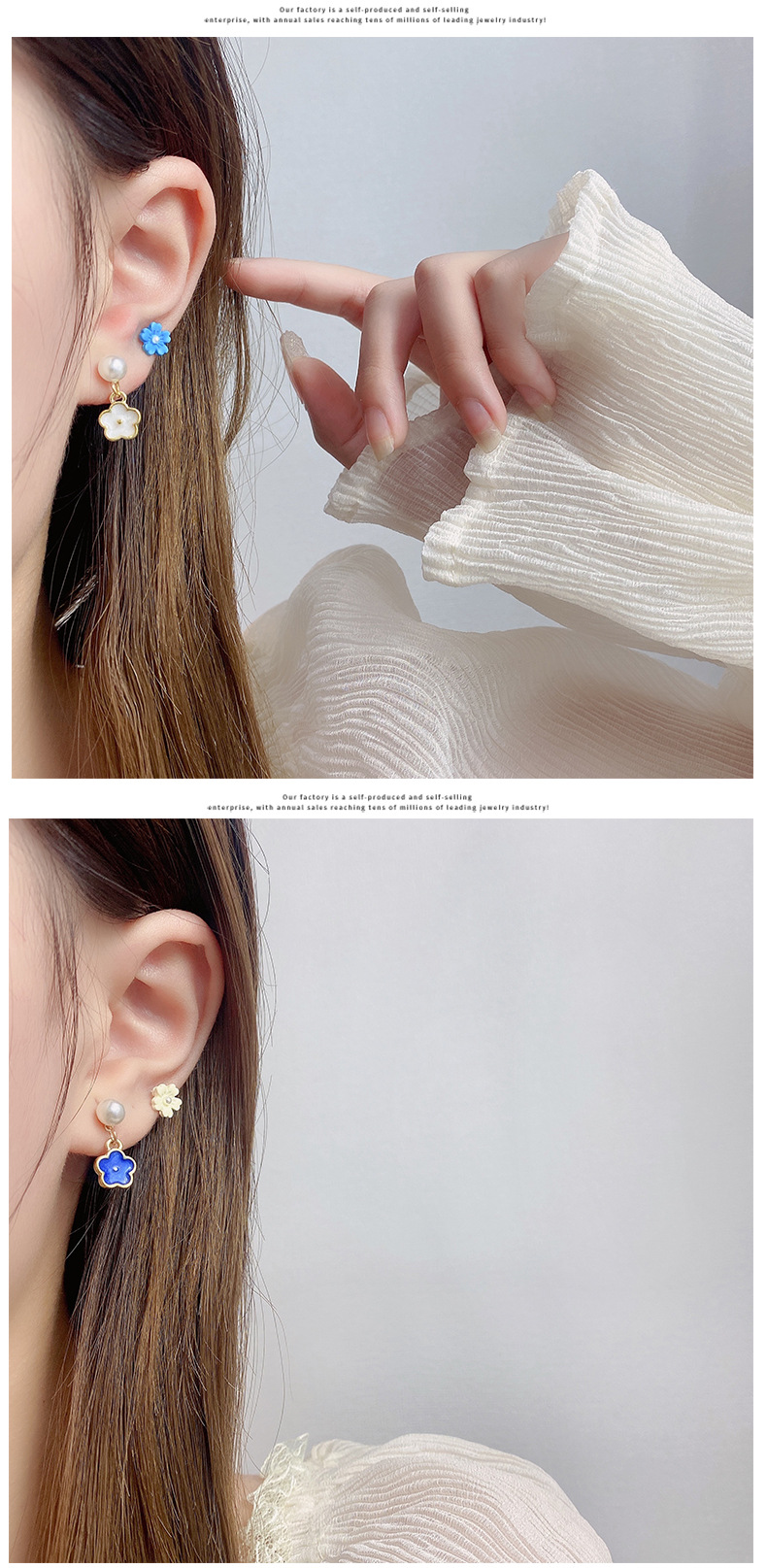 1 Set Fashion Flower Alloy Inlay Artificial Pearls Womenu0027S Ear Studs