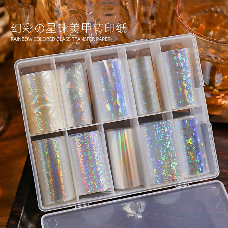 [Recommended by Teacher Ju Zi] Symphony Planet Transfer Paper Nail Art Colorful Transparent Transfer Pattern Nail Decoration