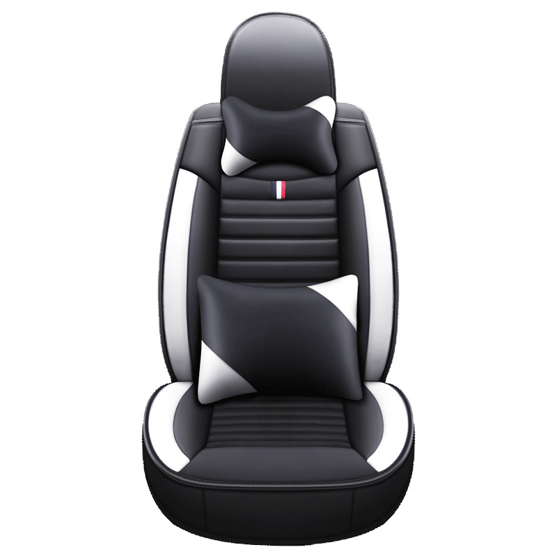 Full Coverage Universal | Universal Seat cushion, seat cover - black-white-single-seat-deluxe-version-universal