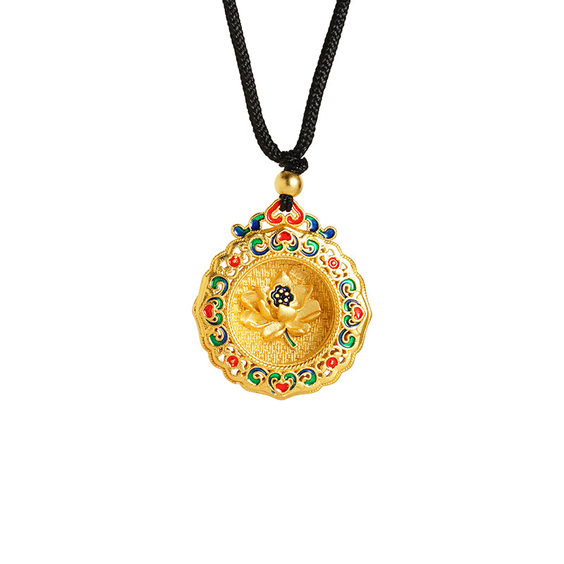 Collar de oro de arena de Vietnam, brújula de ocho tesoros, seguridad, lión de oro Xiangyun, nuevas joyerías chinas al por mayor.