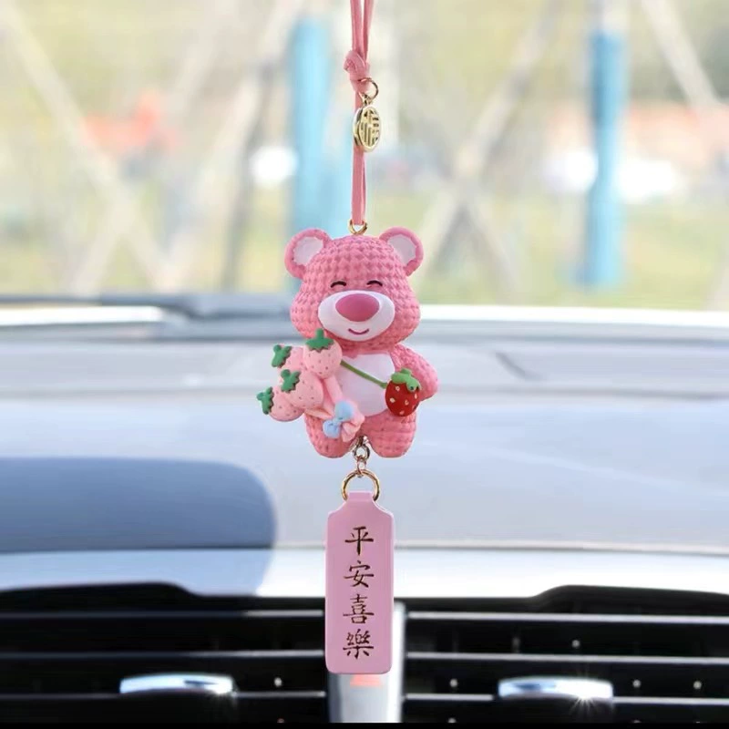 Креативный мультяшный автомобильный кулон милый медведь автомобиль зеркало заднего вида кулон Ping An автомобиль подвесные украшения поставки для женщин