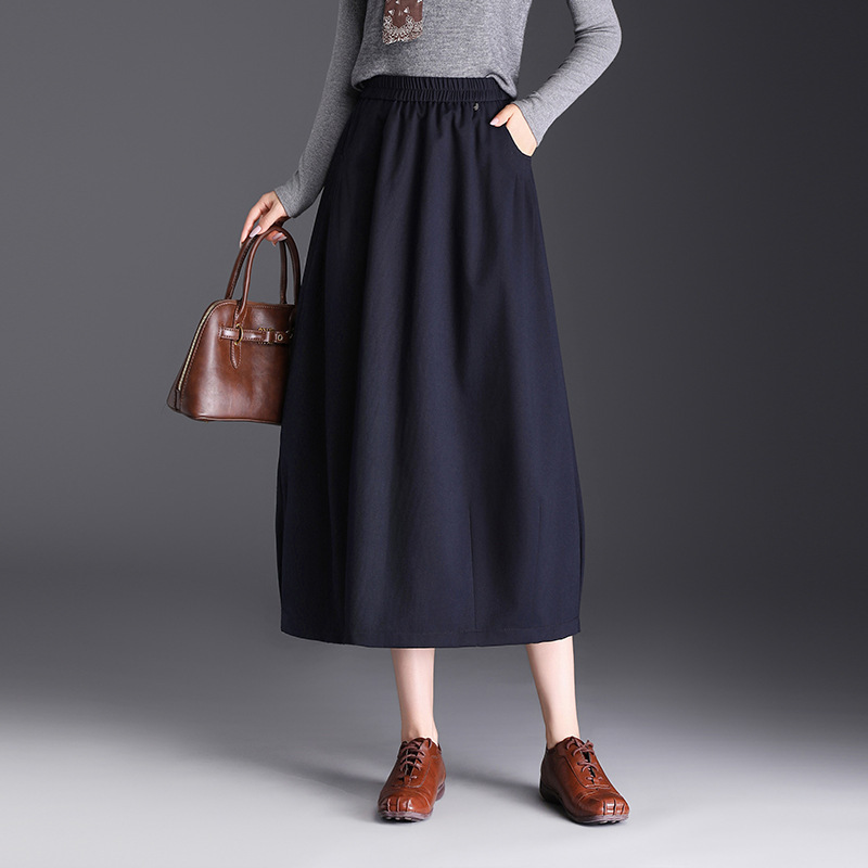 2026 Super Trendy Half-Skirt Autumn New Elastic Waist Lantern Skirt Women's High-Waisted Loose Casual Skirt Flower Bud Skirt 2026 Super Trendy Half-Skirt Autumn New Elastic Waist Lantern Skirt Women's High-Waisted Loose Casual Skirt Flower Bud Skirt
