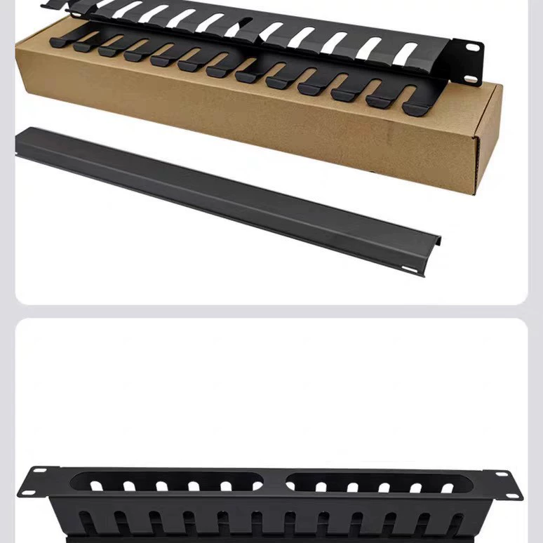 Puyuan Lansheng 1U 12-скоростная 16-скоростная 24-скоростная сетевая стойка для управления металлическими кабелями, высокая утолщенная стойка для управления сетевыми кабелями