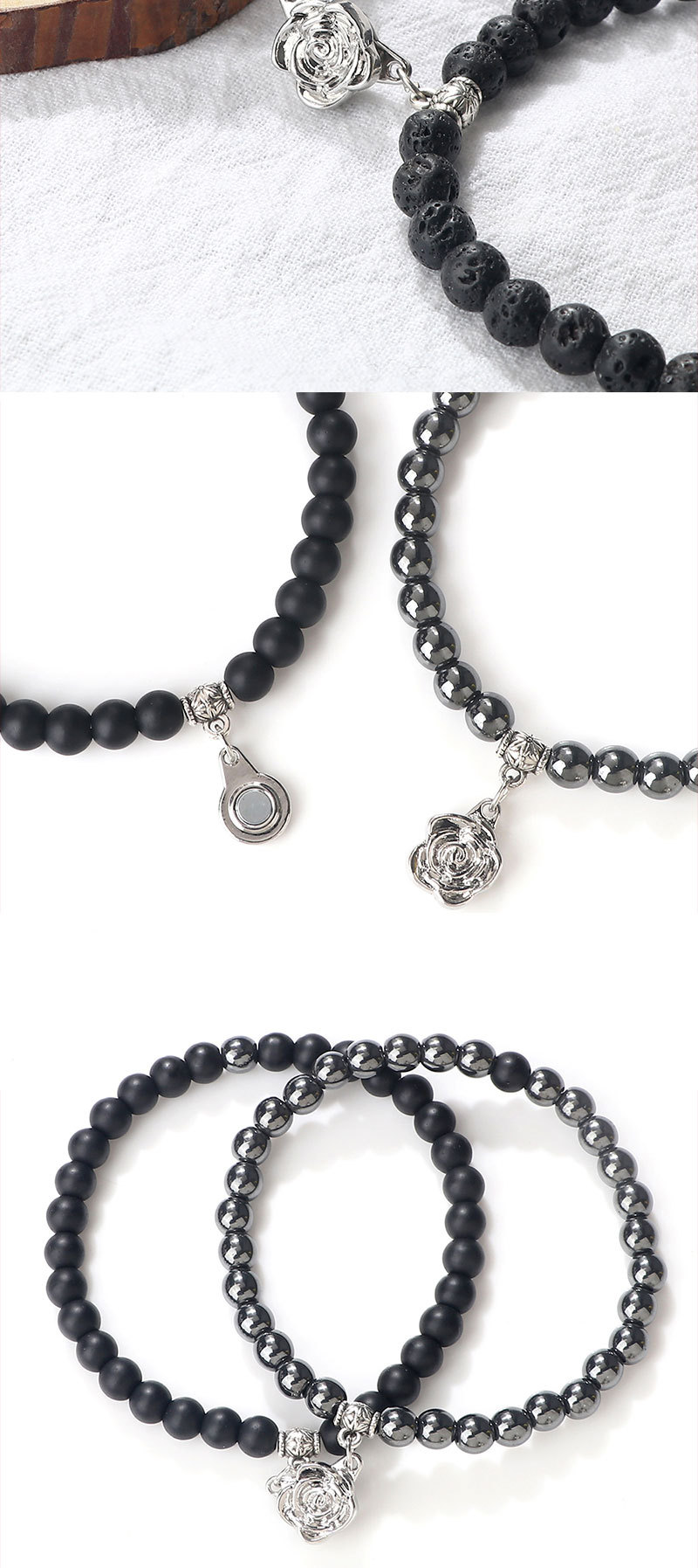 Perlenarmband Mit Magnetverschluss Blumen Schmetterling_voghion.com