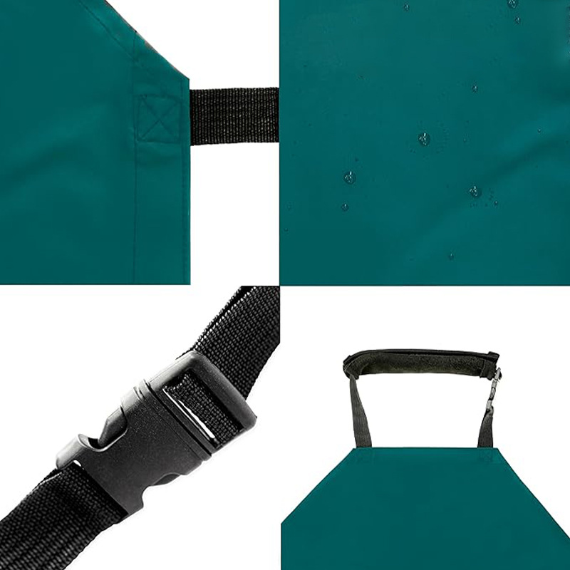 Nuevo delantal de poliéster transfronterizo impermeable a prueba de aceite compuesto de tela comedor ropa de trabajo de cocina doméstica delantal fabricantes al por mayor