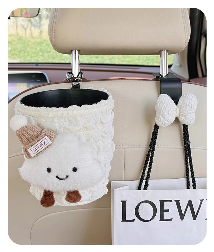Car-mounted tissue box, car trash bin, hanging tissue bag for women, car tissue box hanging bag, sun visor seat decoration