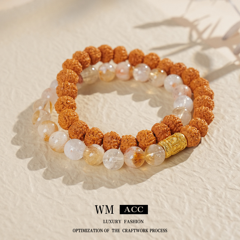 Pulsera de granate de ojo de tigre de cristal natural, nueva pulsera de todo fósforo de estilo nacional de estilo chino, joyería de novia de alta gama de lujo ligero