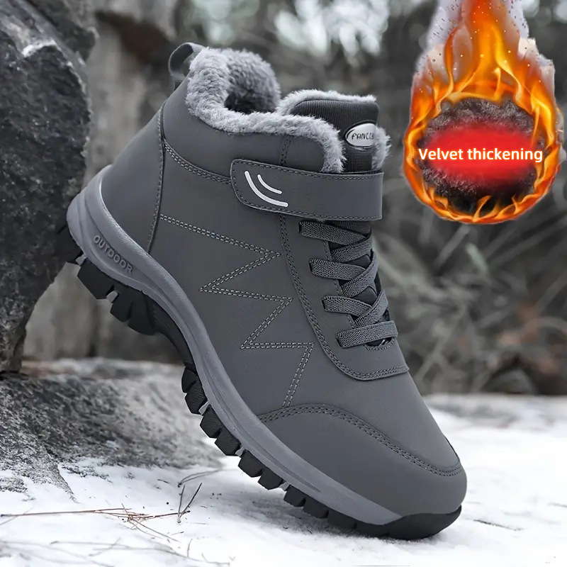 Zapatos de algodón para hombres TEMU transfronterizo botas de nieve de terciopelo grueso botas de algodón caliente botas Velcro para hombres