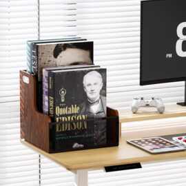 复古黑胶唱片木质收纳盒家用桌面摆台式CD储存盒阶梯式专辑置物架