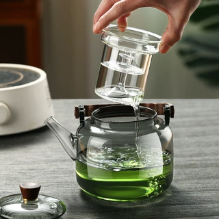 2026新款围炉煮茶壶透黑提梁水壶玻璃电陶炉煮茶器手把杯茶具批发