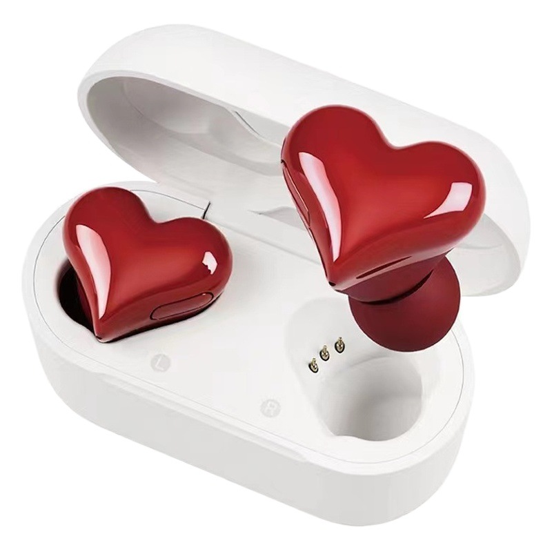 Auriculares Bluetooth inalámbricos Heartbuds estilo japonés, forma de corazón, compatibles con Apple y Android