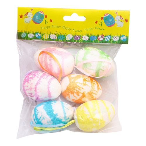 Cross-border wholesale Easter eggs DIY painted patterns simulation eggs holiday scene layout decoration pendants