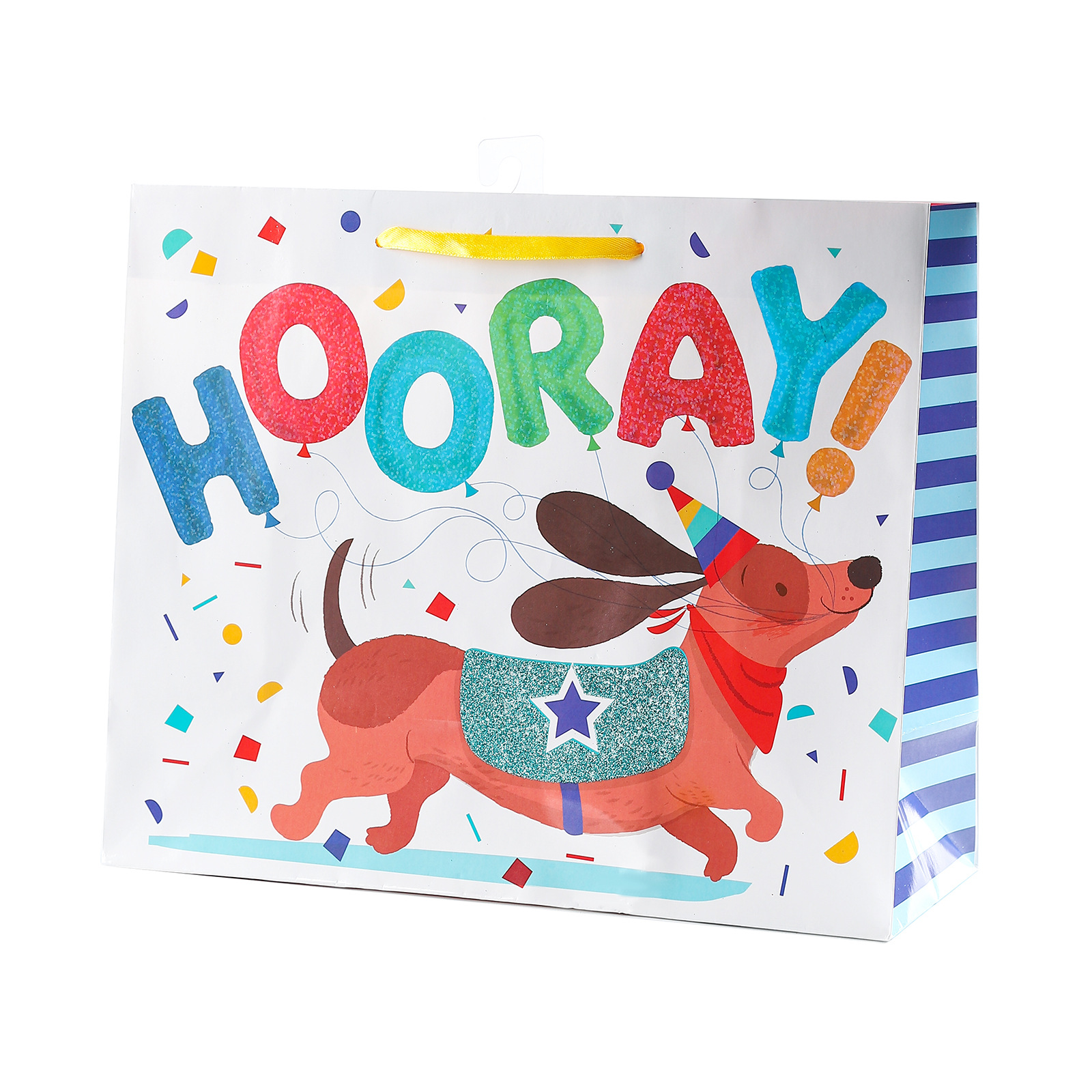 Bolsa de regalo de regalo de cumpleaños con polvo de oro, bolsa de papel de embalaje de regalo de alta calidad, bolsa de papel de regalo de cumpleaños, bolsa de papel portátil