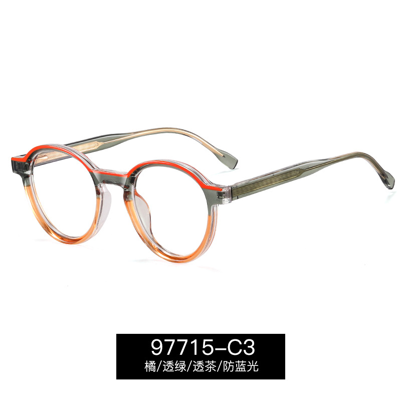 97715 gafas retro gruesa mortaja pierna CP Placa de imitación gafas marco clásico gafas lisas gafas de marco negro europeo y americano