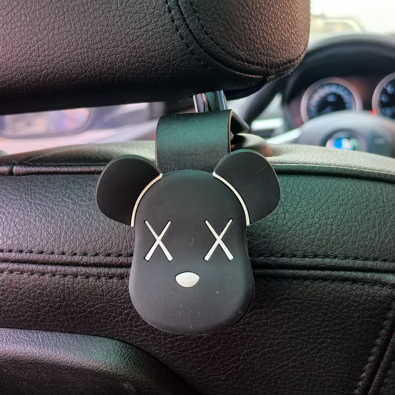 Gancho para coche, respaldo del asiento interior del coche, asiento trasero multifuncional creativo, interior del coche, dibujos animados, suministros lindos, almacenamiento